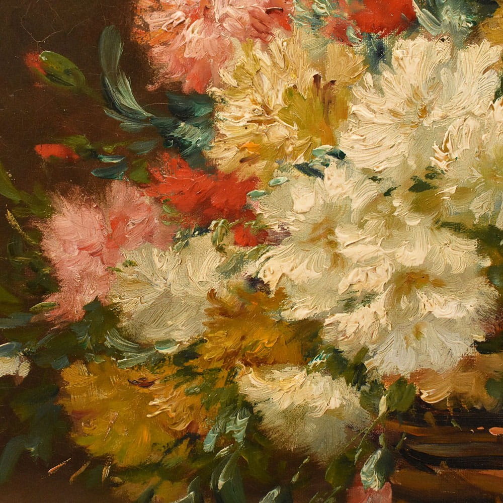 QF781 4a antique floral painting flower oil still life
